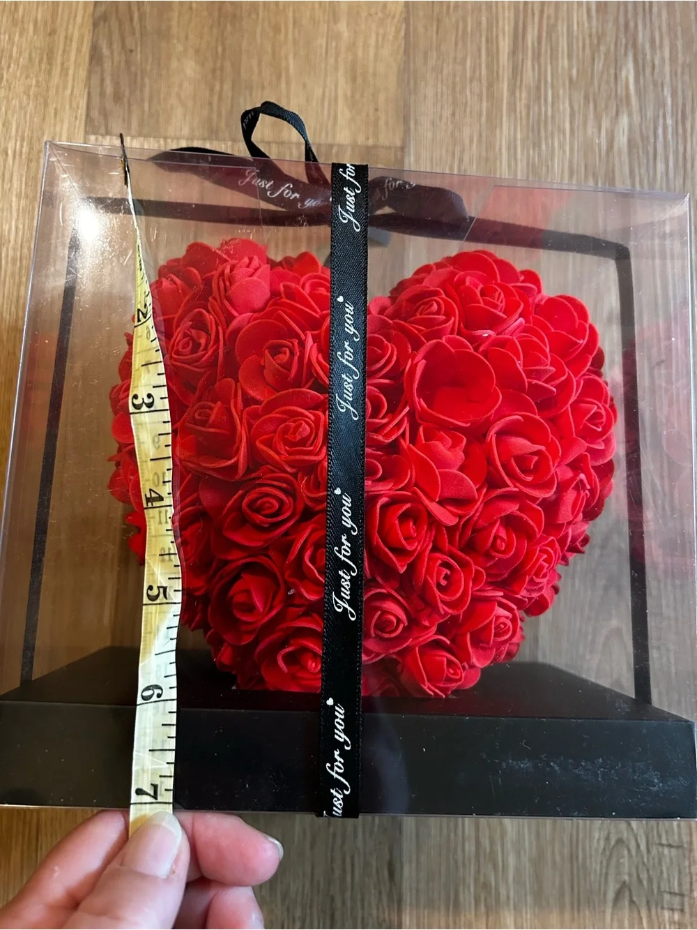 Premium Red Rose Heart Floral Accent -